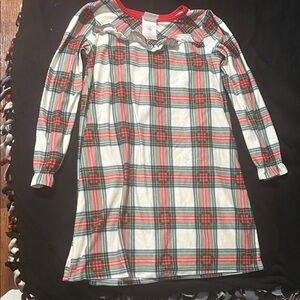 Plaid Long Sleeve Sleep Dress